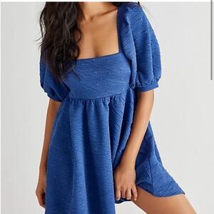 Free People Violet Mini Dress Size Small In Blue New With Tags $108 retail